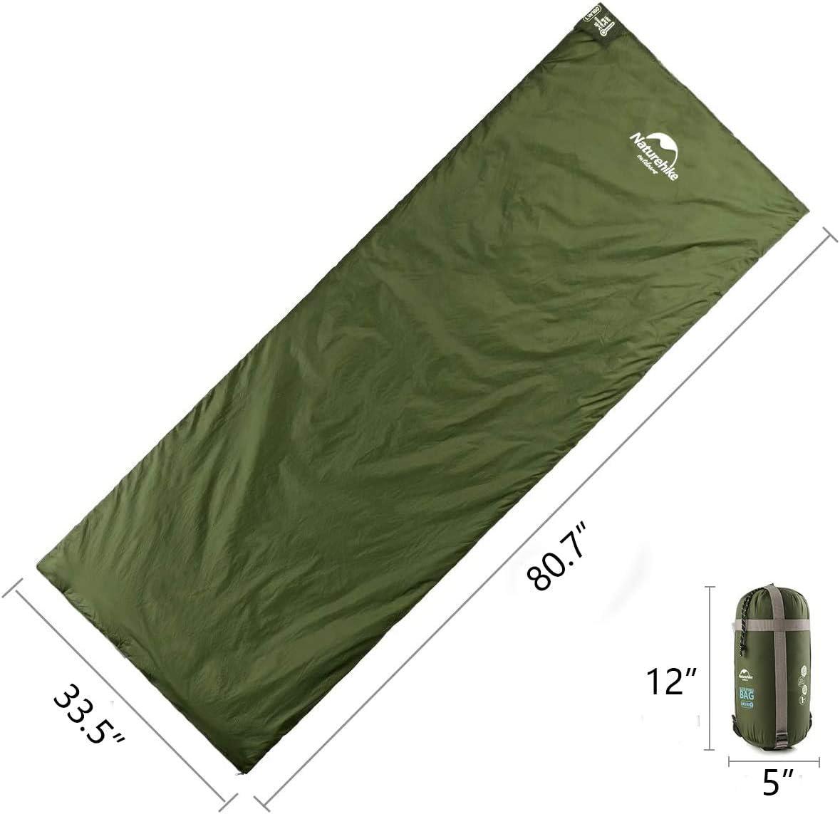 image:imageNaturehike Lightweight Compact Sleeping Bag 5932 Envelope Ultralight Backpacking Sleeping Bag Portable Waterproof with Compression Sack for ColdampWarm Camping Traveling HikingNavy Green