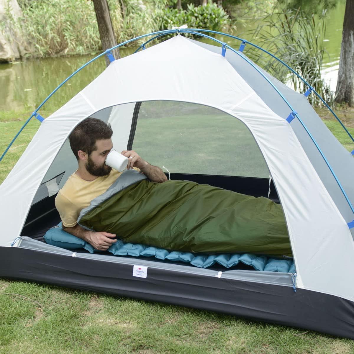 image:imageNaturehike Lightweight Compact Sleeping Bag 5932 Envelope Ultralight Backpacking Sleeping Bag Portable Waterproof with Compression Sack for ColdampWarm Camping Traveling HikingNavy Green