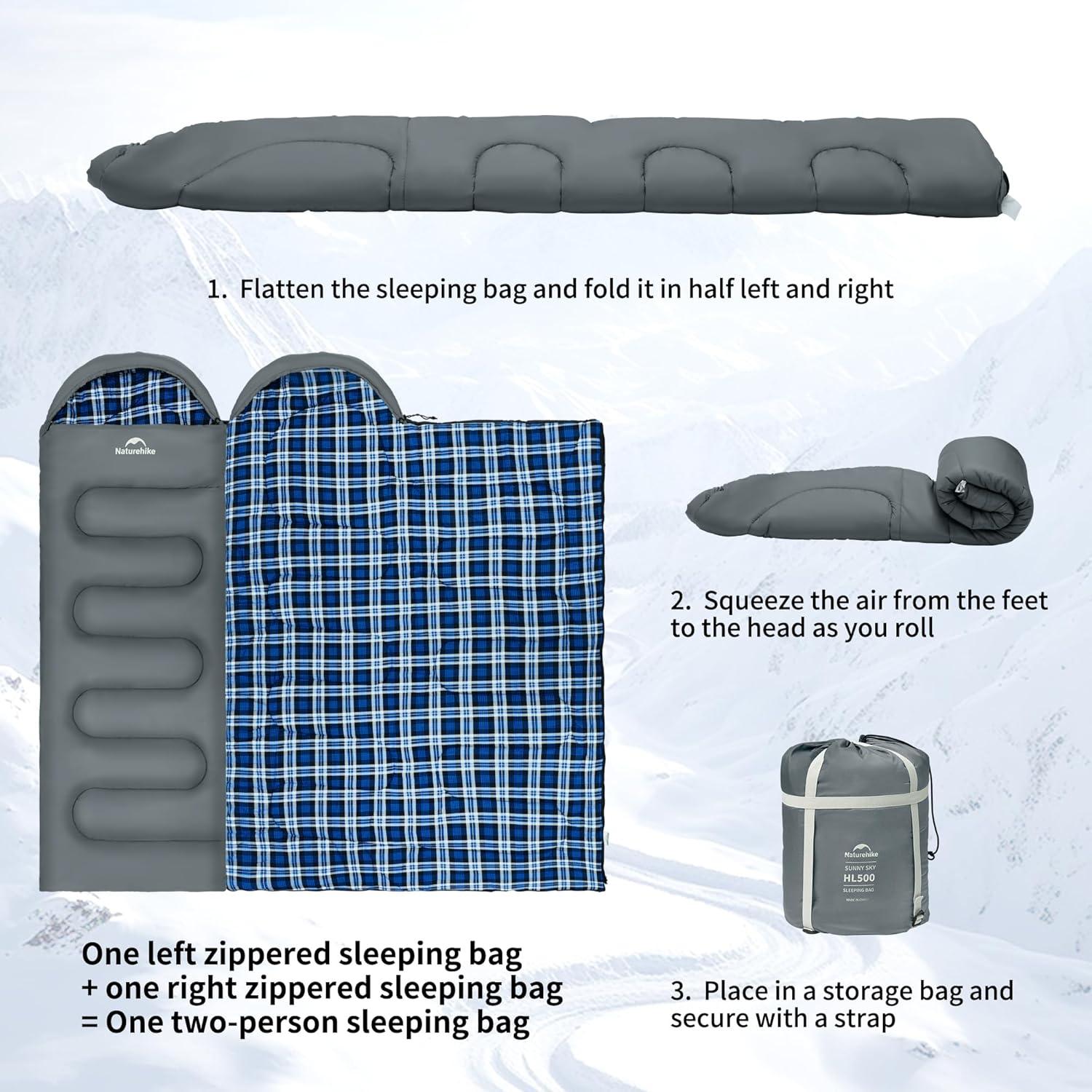 image:imageNaturehike Lightweight Compact Sleeping Bag 5932 Envelope Ultralight Backpacking Sleeping Bag Portable Waterproof with Compression Sack for ColdampWarm Camping Traveling HikingGray