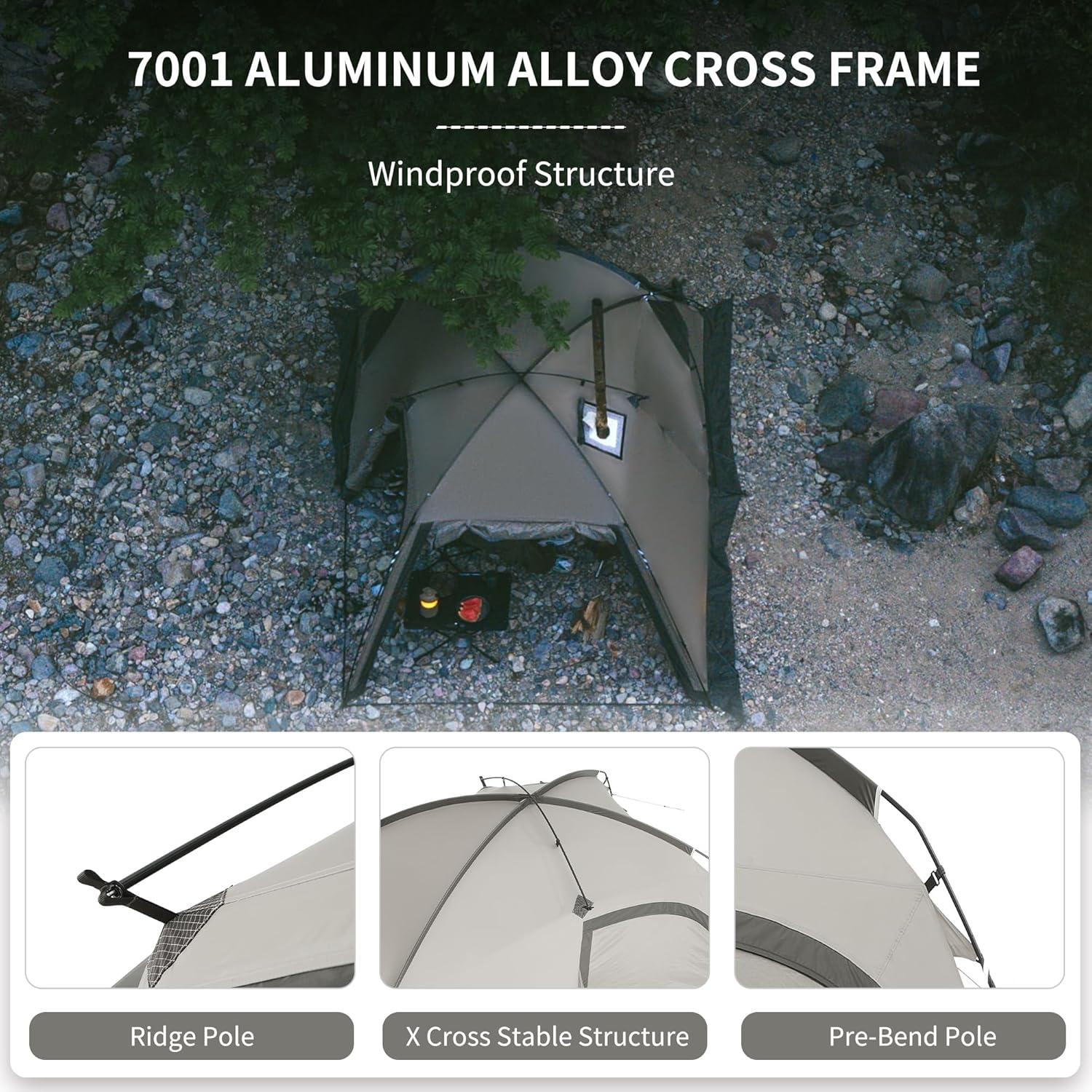 image:imageNaturehike Massif Hot Tent with Stove Jack Waterproof Windproof 4 Season Tent 24 Person Cold Weather Winter Tents for Camping2 Person
