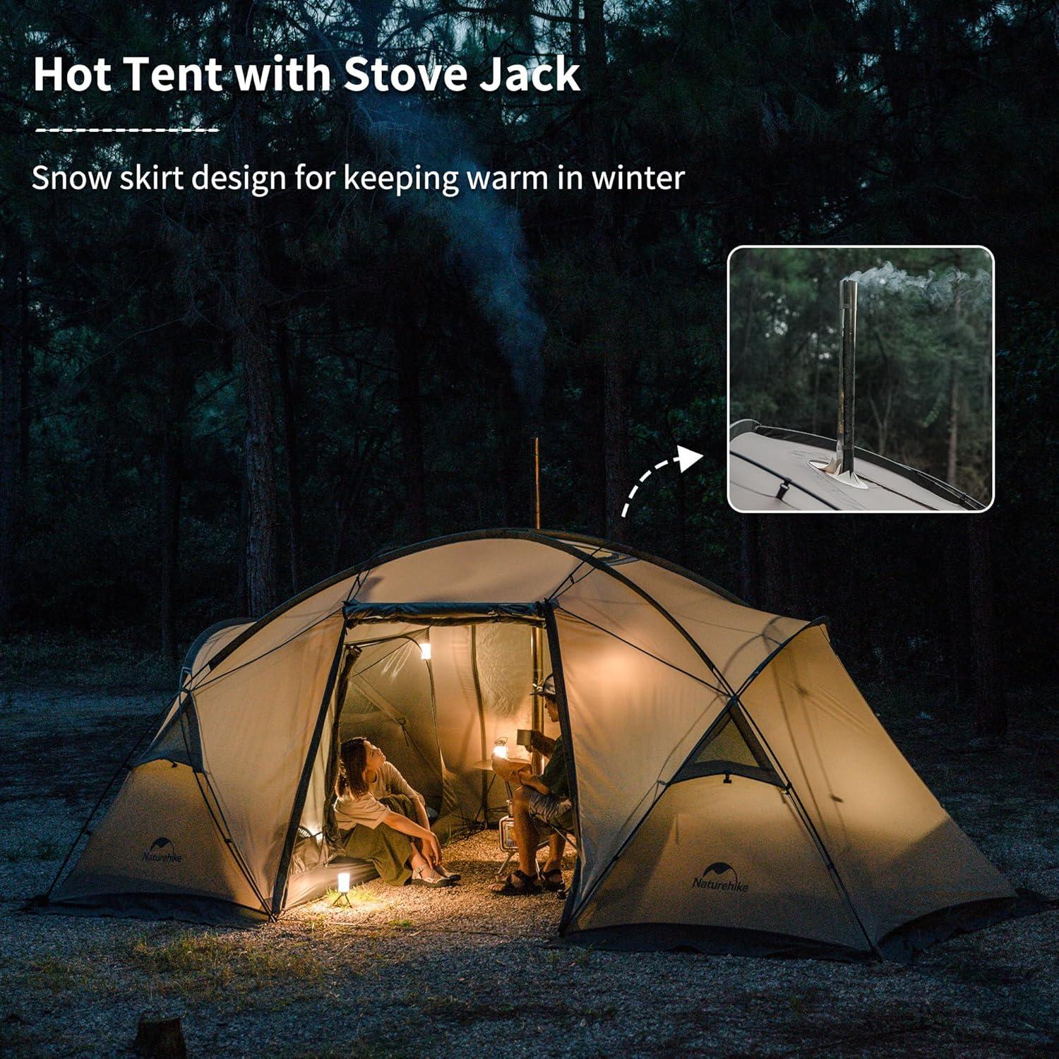 image:imageNaturehike Massif Hot Tent with Stove Jack Waterproof Windproof 4 Season Tent 24 Person Cold Weather Winter Tents for Camping4 Person