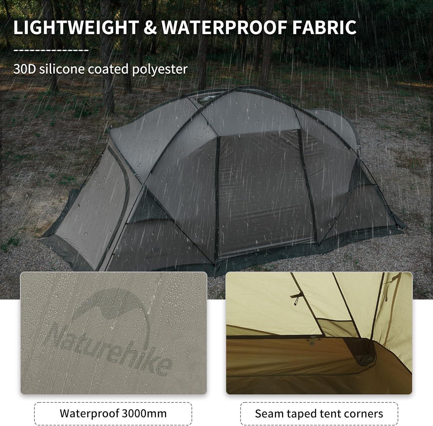 image:imageNaturehike Massif Hot Tent with Stove Jack Waterproof Windproof 4 Season Tent 24 Person Cold Weather Winter Tents for Camping4 Person