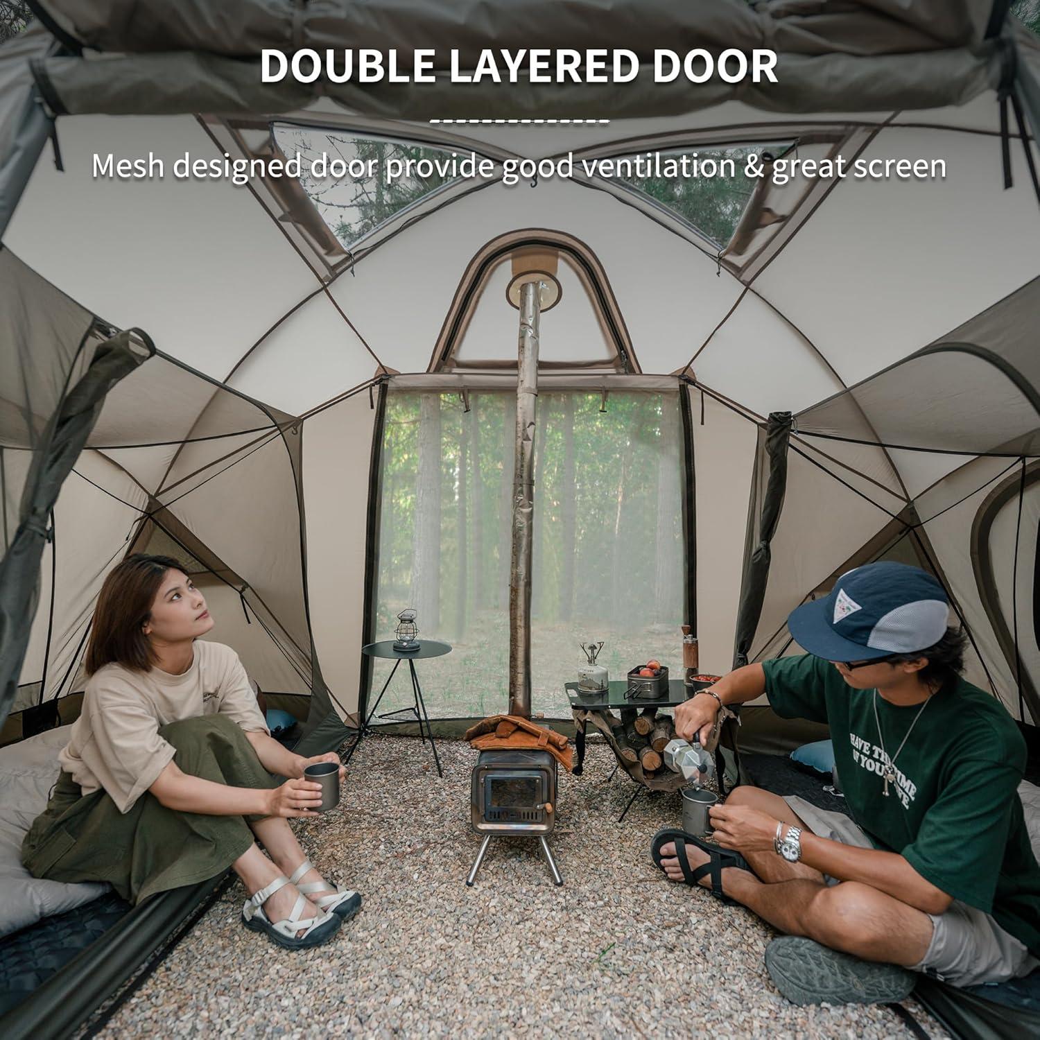 image:imageNaturehike Massif Hot Tent with Stove Jack Waterproof Windproof 4 Season Tent 24 Person Cold Weather Winter Tents for Camping4 Person