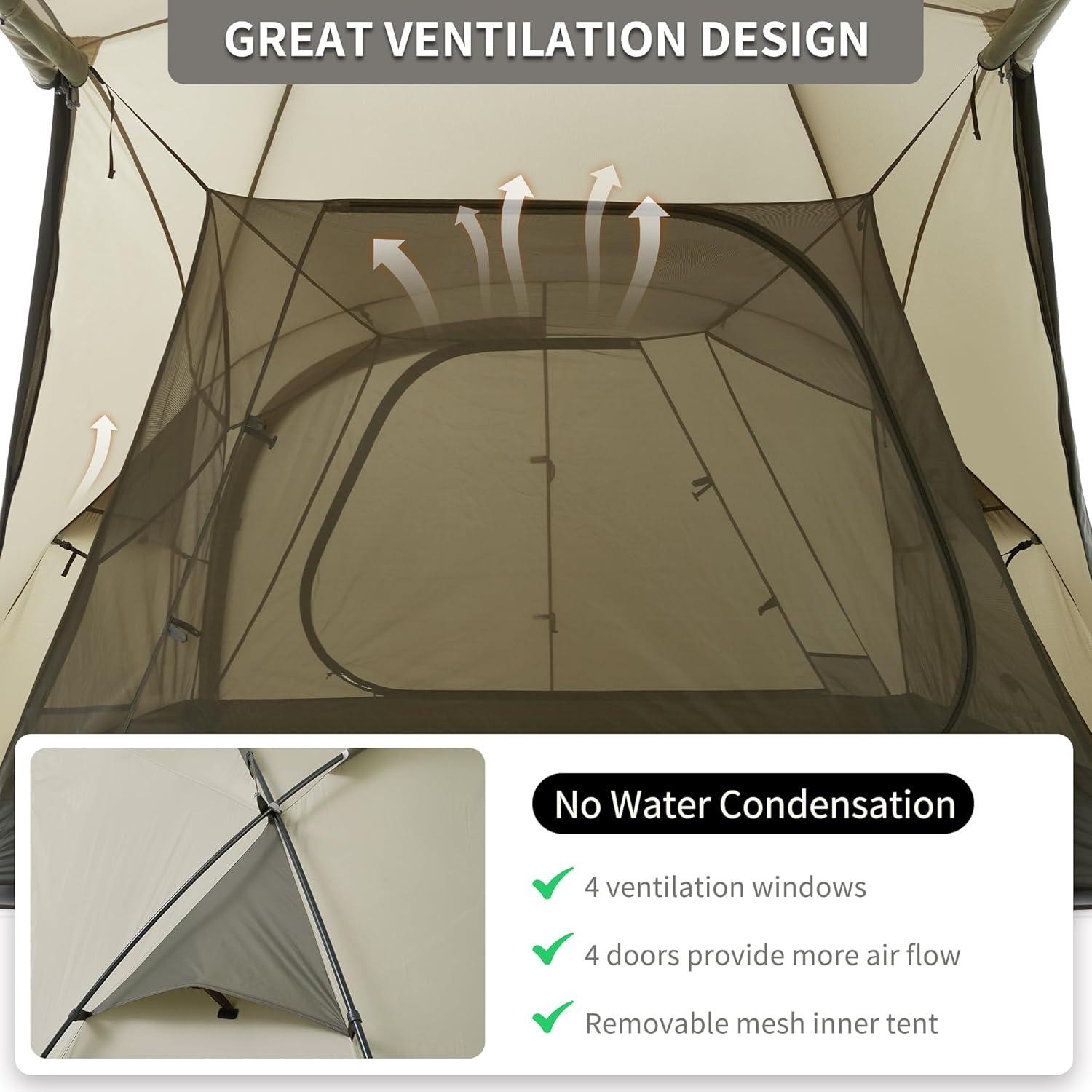 image:imageNaturehike Massif Hot Tent with Stove Jack Waterproof Windproof 4 Season Tent 24 Person Cold Weather Winter Tents for Camping4 Person