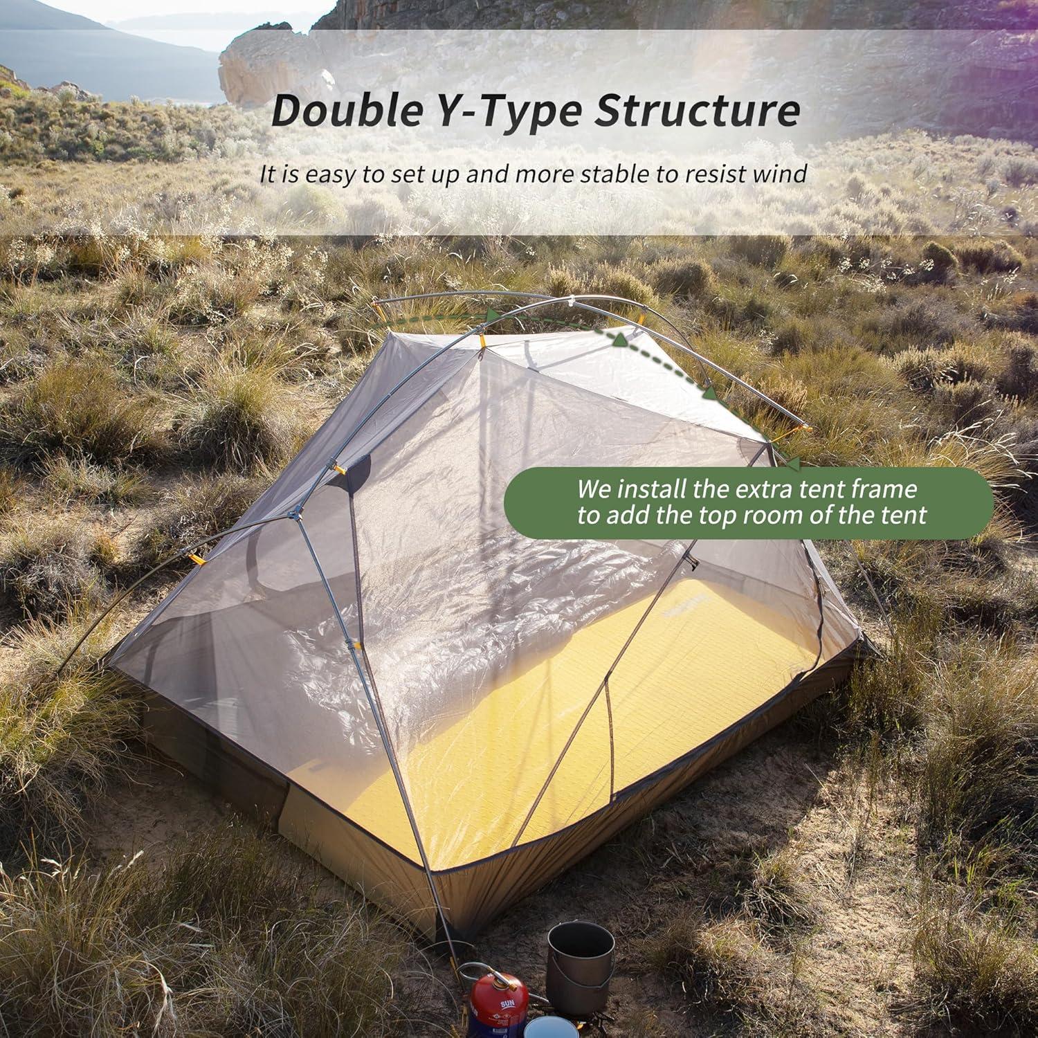 image:imageNaturehike Mongar Backpacking Tent 3 Season Ultralight Lightweight Double Layer Free Standing Tents for Camping Hiking CyclingForest Green
