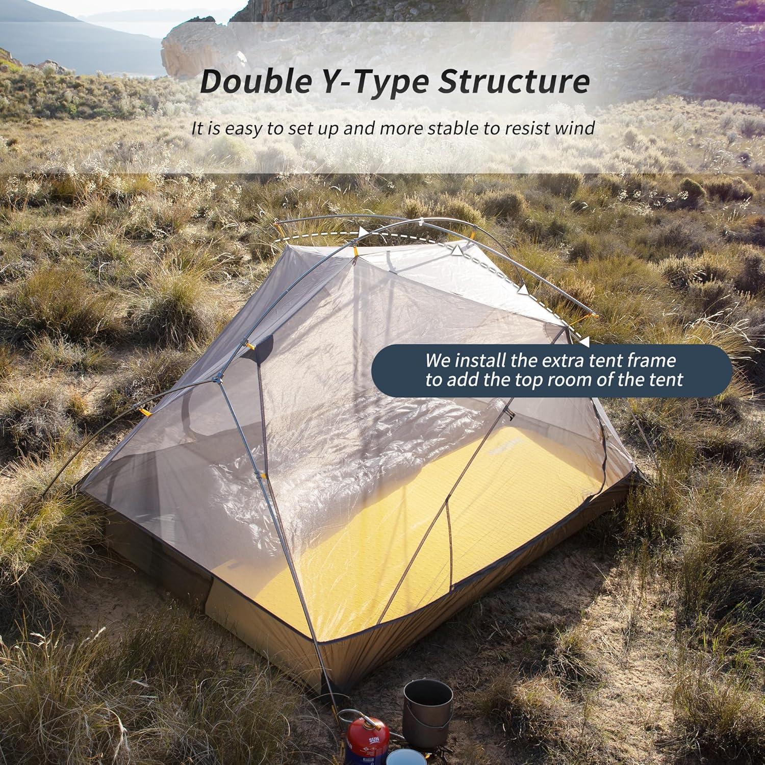 image:imageNaturehike Mongar Backpacking Tent 3 Season Ultralight Lightweight Double Layer Free Standing Tents for Camping Hiking CyclingNavy Blue