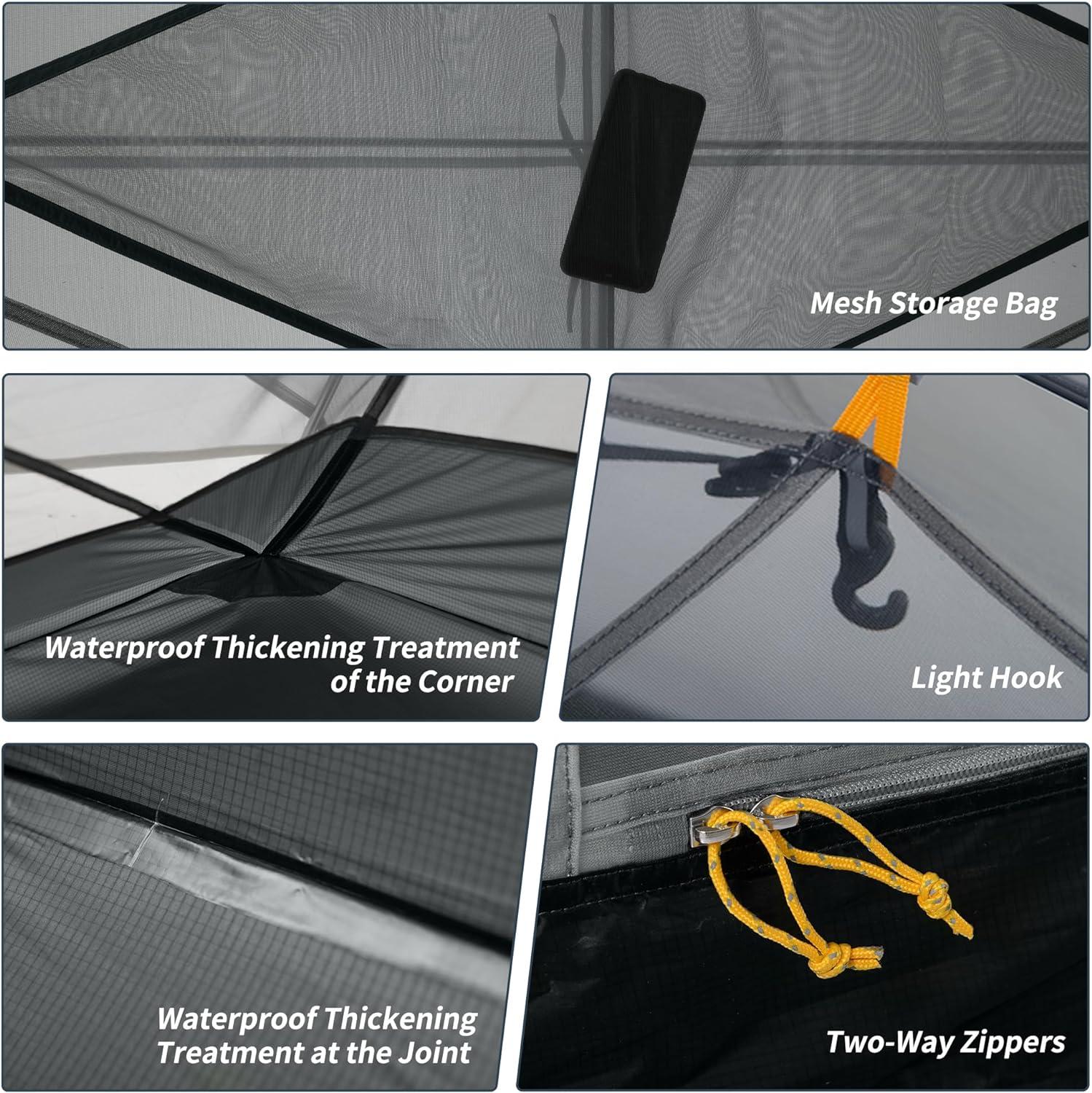 image:imageNaturehike Mongar Backpacking Tent 3 Season Ultralight Lightweight Double Layer Free Standing Tents for Camping Hiking CyclingNavy Blue