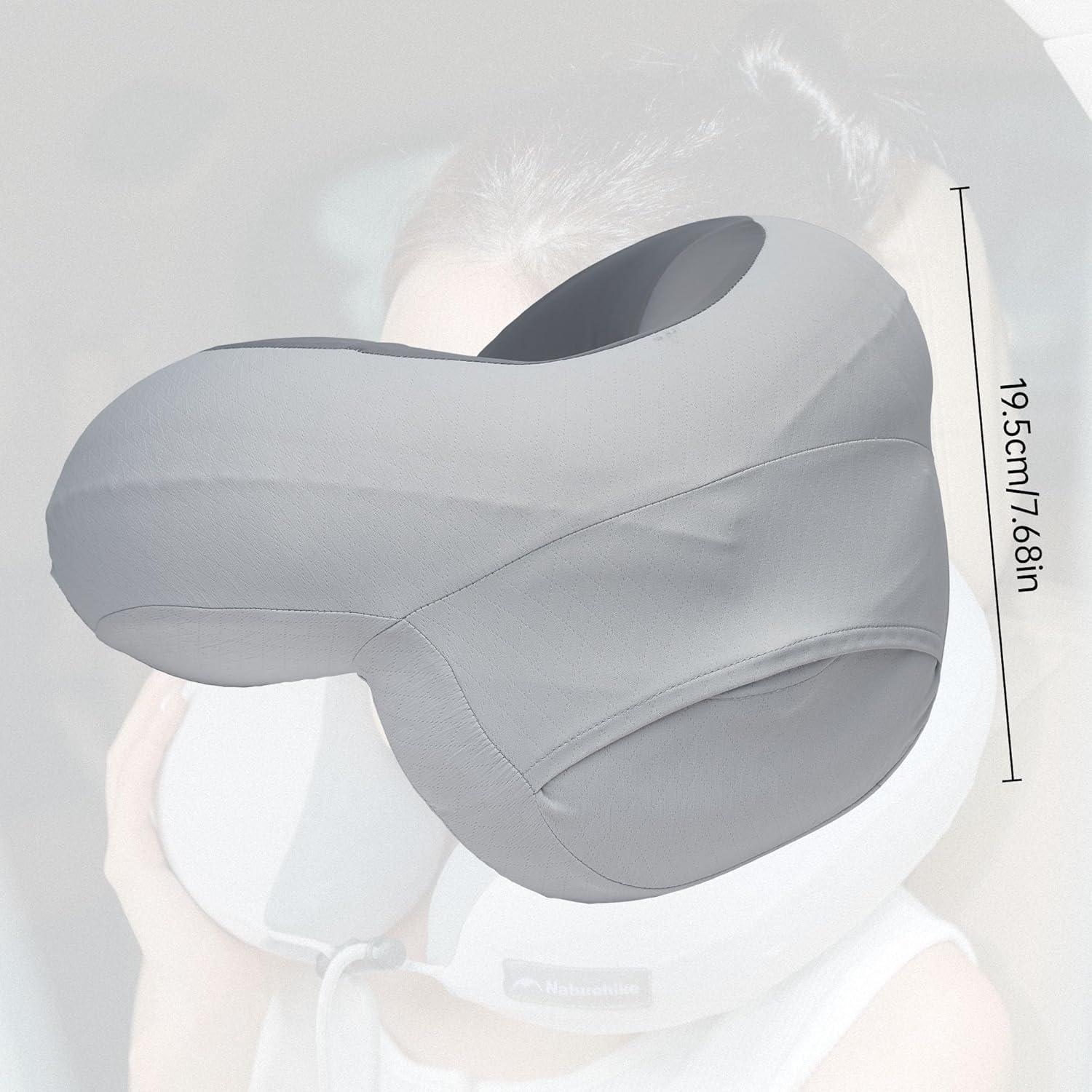 image:imageNaturehike Neck Pillow Aeroplane Inflatable Pressure Air Cushion Inflatable Travel Pillow Lightweight Neck Pillow Adult for Airplane Train OfficeGrey