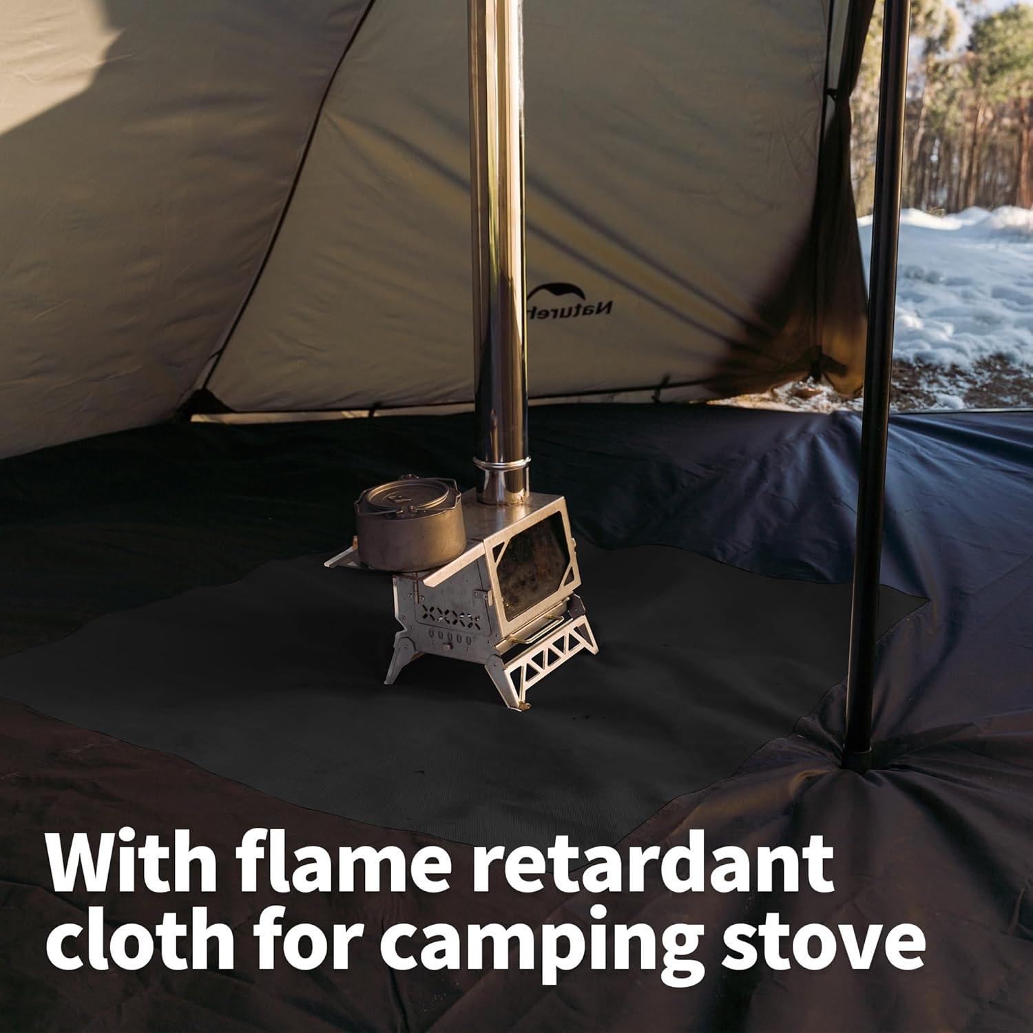 image:imageNaturehike Ranch Fire Teepee Tent Cold Weather Winter Hot Tent with Stove Jack 46 Person Waterproof Windproof 4 Season Tents for CampingTent Floor