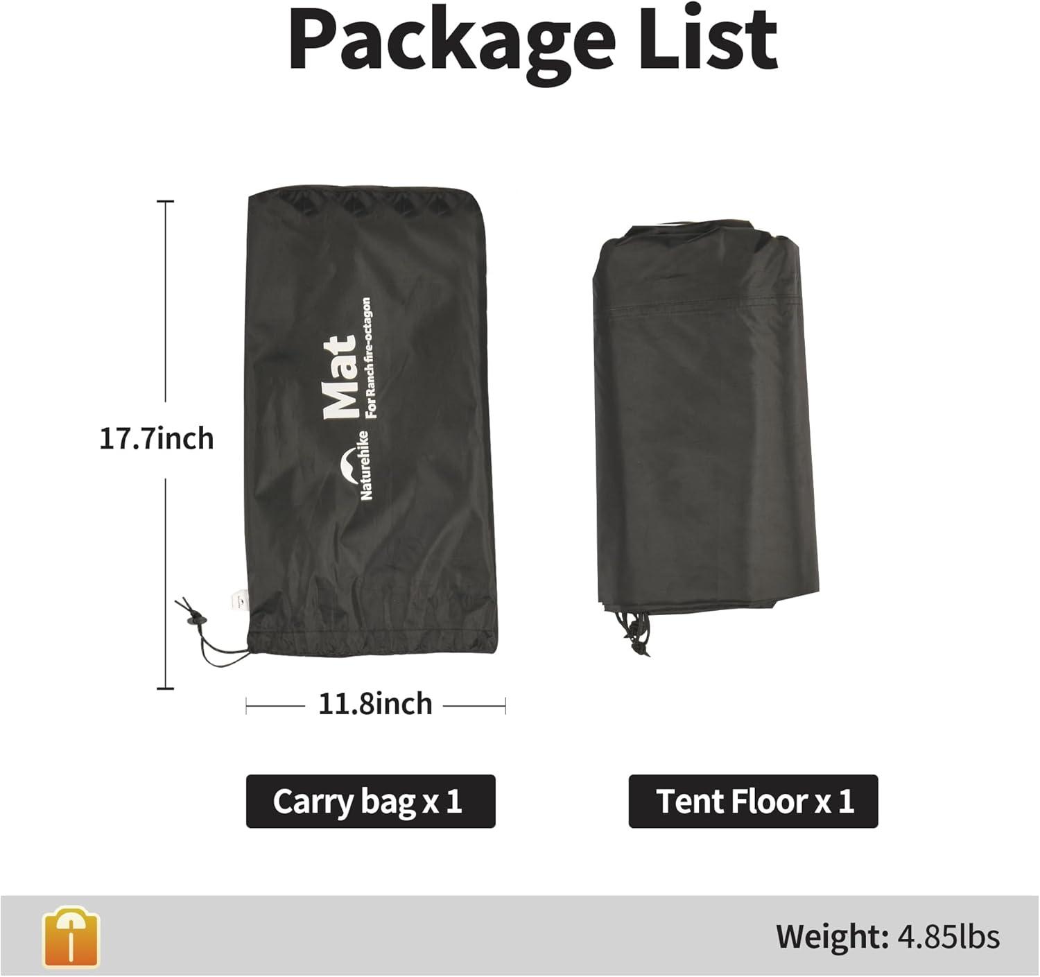 image:imageNaturehike Ranch Fire Teepee Tent Cold Weather Winter Hot Tent with Stove Jack 46 Person Waterproof Windproof 4 Season Tents for CampingTent Floor