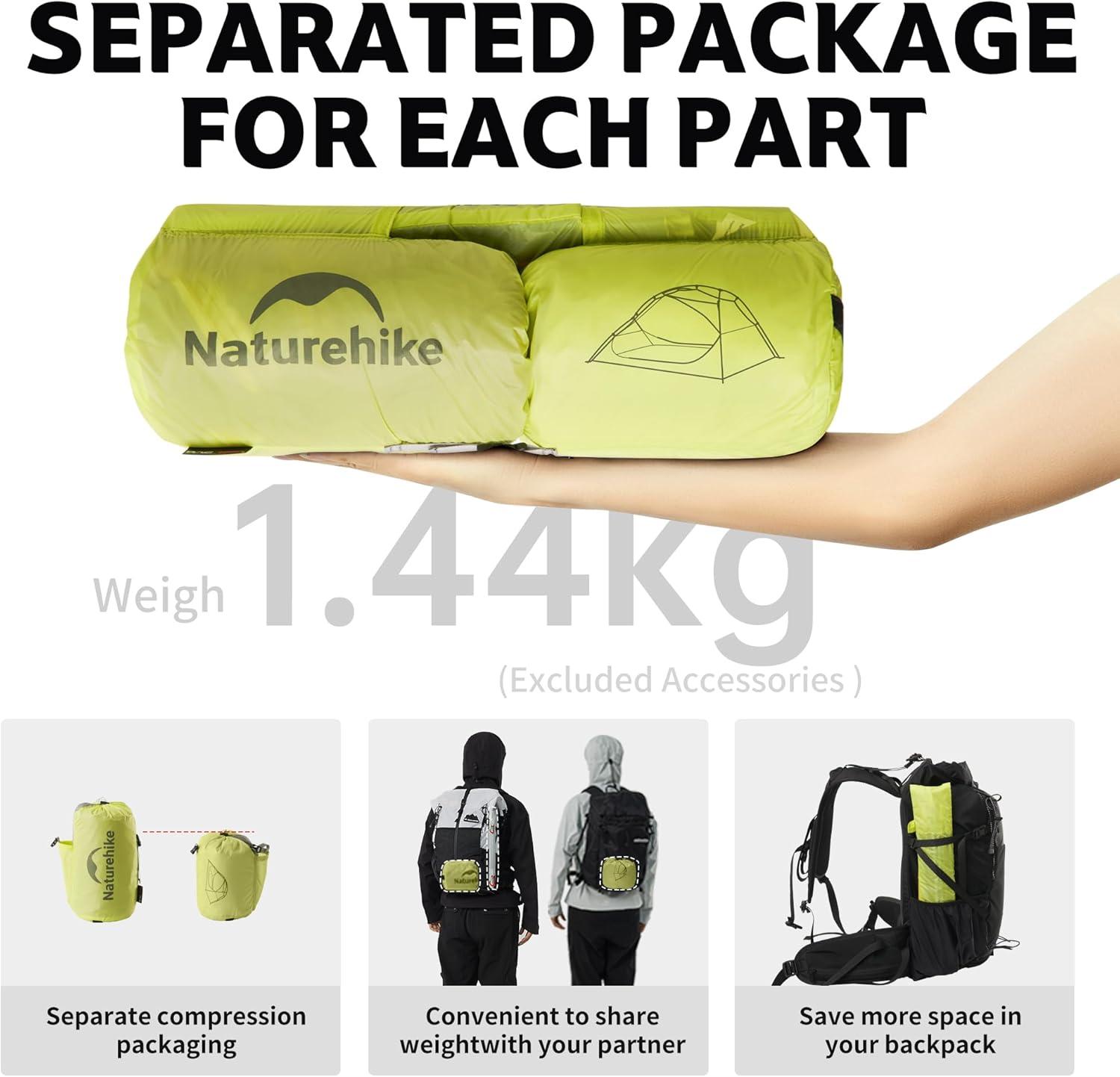 image:imageNaturehike Star River EXT Ultralight Tent with DAC Poles Waterproof 2 Person Backpacking Tent Double Layer Free Standing Two Person Tents