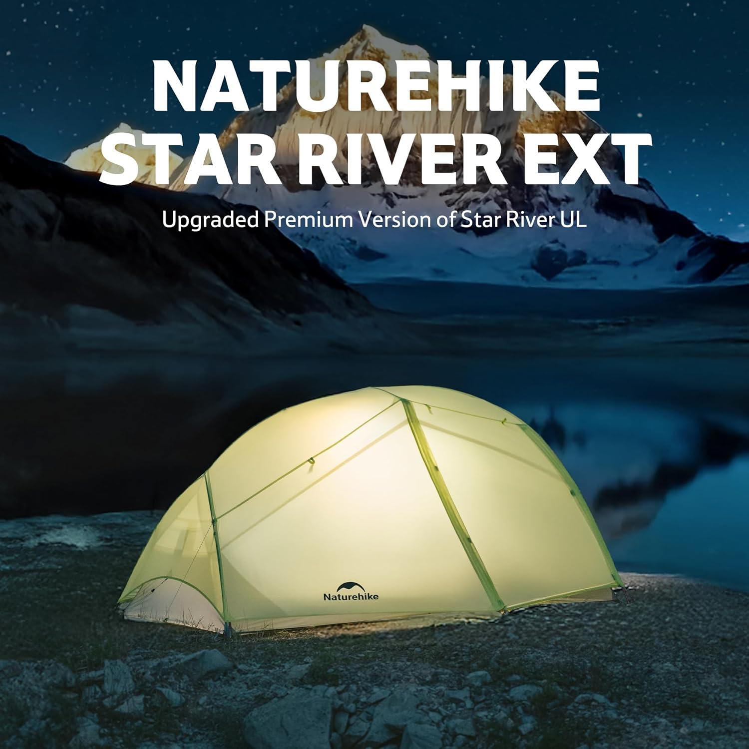 image:imageNaturehike Star River EXT Ultralight Tent with DAC Poles Waterproof 2 Person Backpacking Tent Double Layer Free Standing Two Person Tents