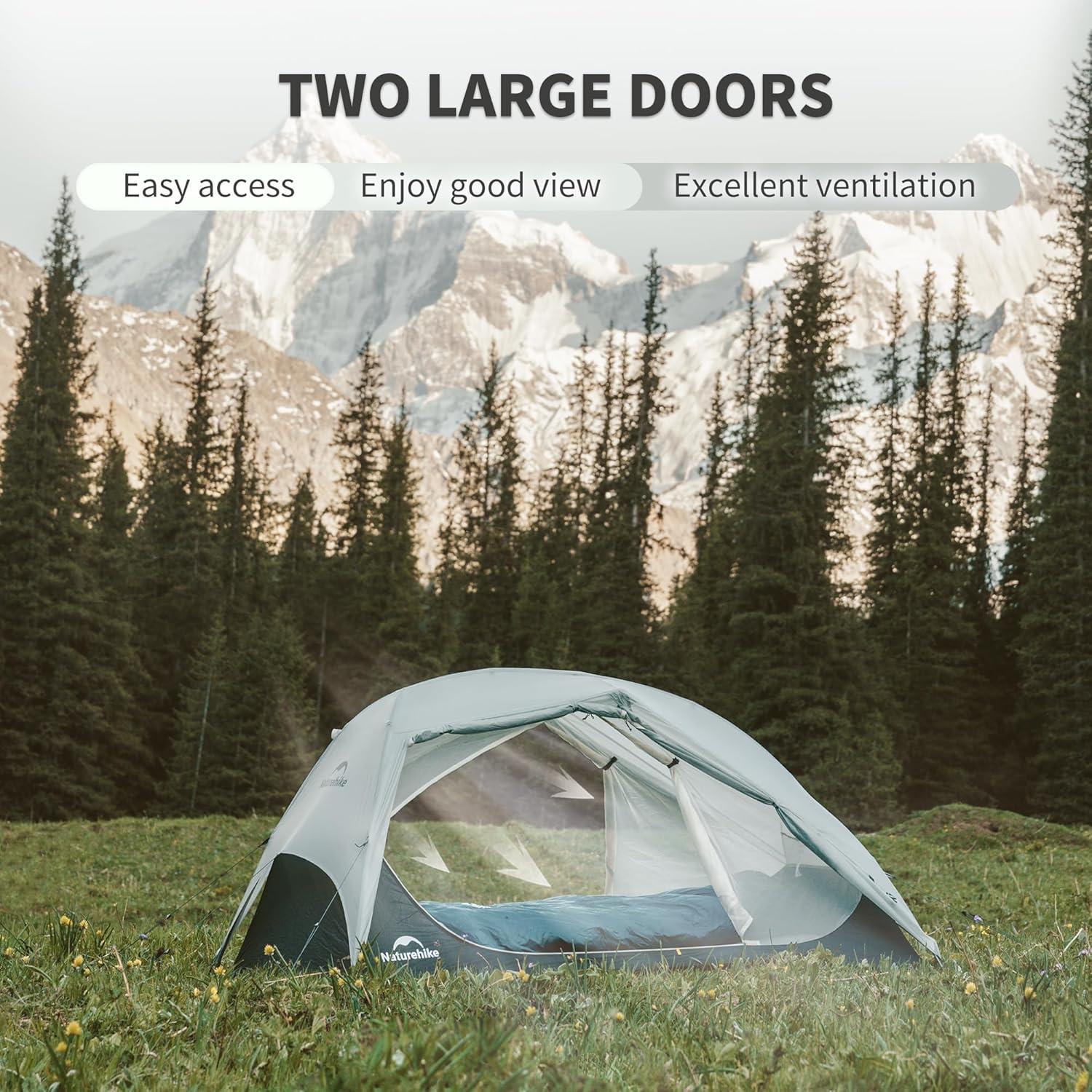 image:imageNaturehike Star River UL 2 Person Backpacking Tent Double Layer Waterproof Two Person Tents Lightweight Backpacking Cycling 2 Person TentGray