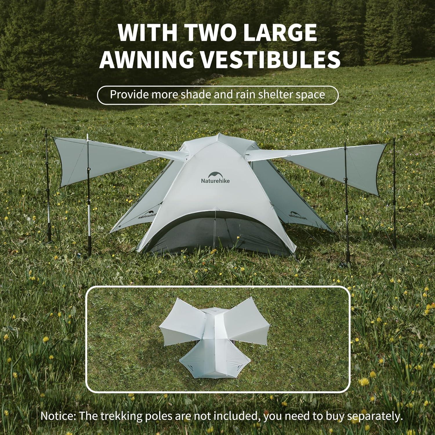image:imageNaturehike Star River UL 2 Person Backpacking Tent Double Layer Waterproof Two Person Tents Lightweight Backpacking Cycling 2 Person TentGray