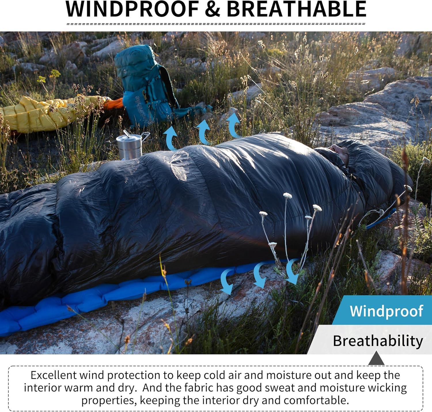 image:imageNaturehike Ultralight Down Sleeping Bag 650FP Backpacking Sleeping Bag 34 Season for Adults 3242 Waterproof Sleeping Bags for Camping Hiking Traveling with Compression Sack