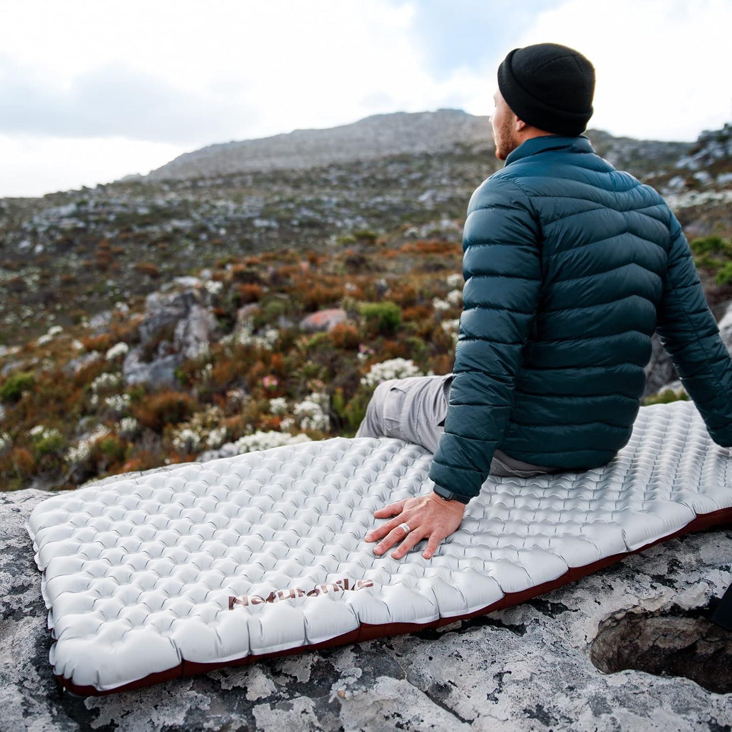 image:imageNaturehike Ultralight Insulated Sleeping Pad with R58 32in Thickened Patchworkable Inflatable Double Sleeping Mat for Camping Hiking Climbing with Inflatable BagSilvermummy
