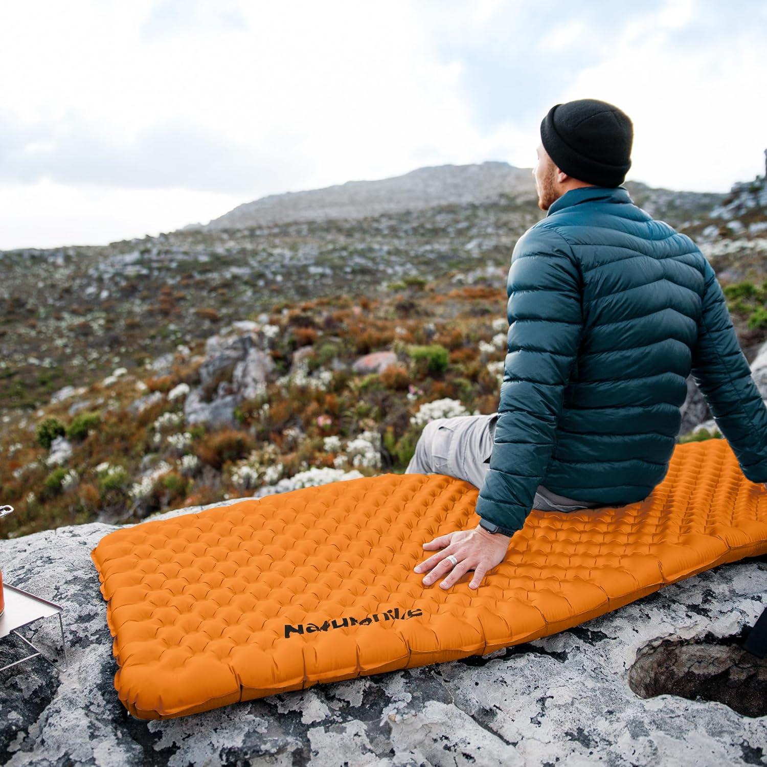 image:imageNaturehike Ultralight Insulated Sleeping Pad with R58 32in Thickened Patchworkable Inflatable Double Sleeping Mat for Camping Hiking Climbing with Inflatable BagOrangerectangularlarge