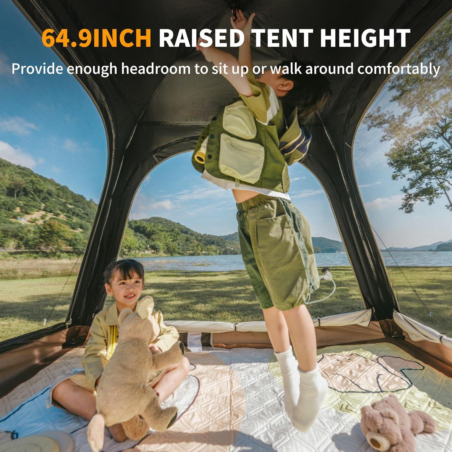 image:imageNaturehike Upgraded Ango 34 Person Blackout TentInstant Pop up Tents for Camping Waterproof AntiUV Camping TentBrown3 Person