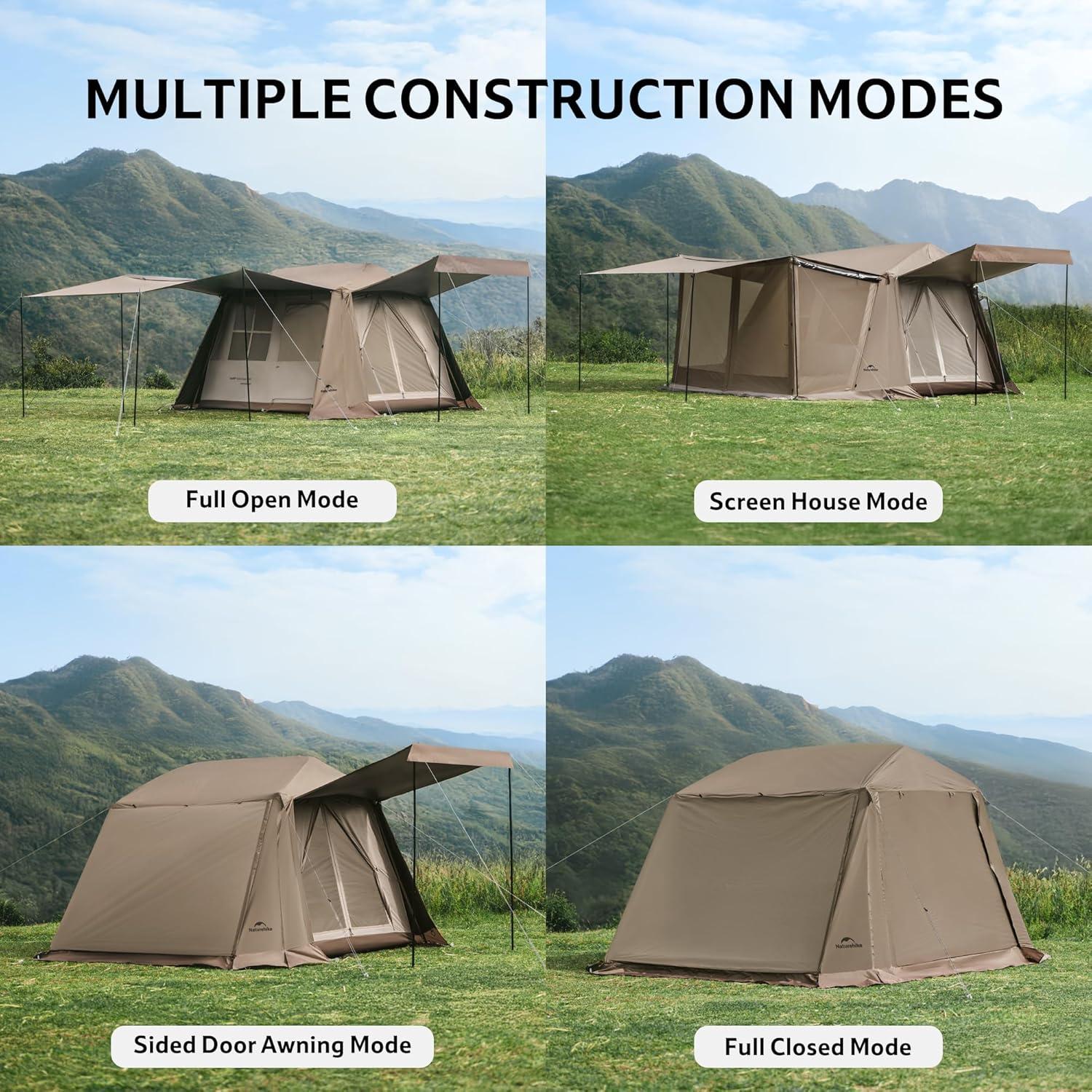 image:imageNaturehike Village Instant Tent Camping Tent with Full Rainfly Waterproof Large Cabin Tents for Car Camping4 Person Premium
