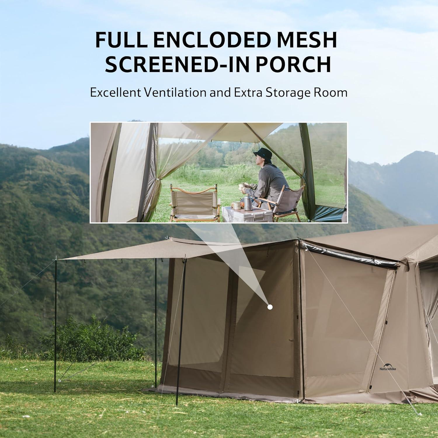 image:imageNaturehike Village Instant Tent Camping Tent with Full Rainfly Waterproof Large Cabin Tents for Car Camping4 Person Premium