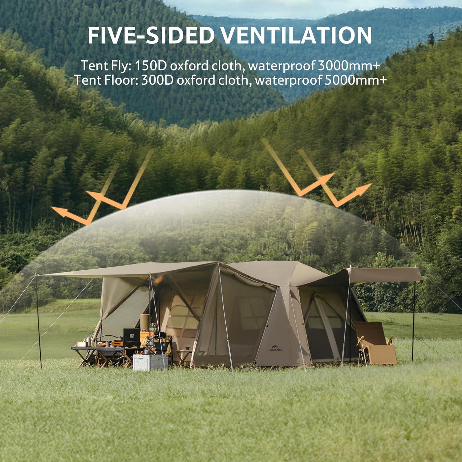 image:imageNaturehike Village Instant Tent Camping Tent with Full Rainfly Waterproof Large Cabin Tents for Car Camping8 Person Premium