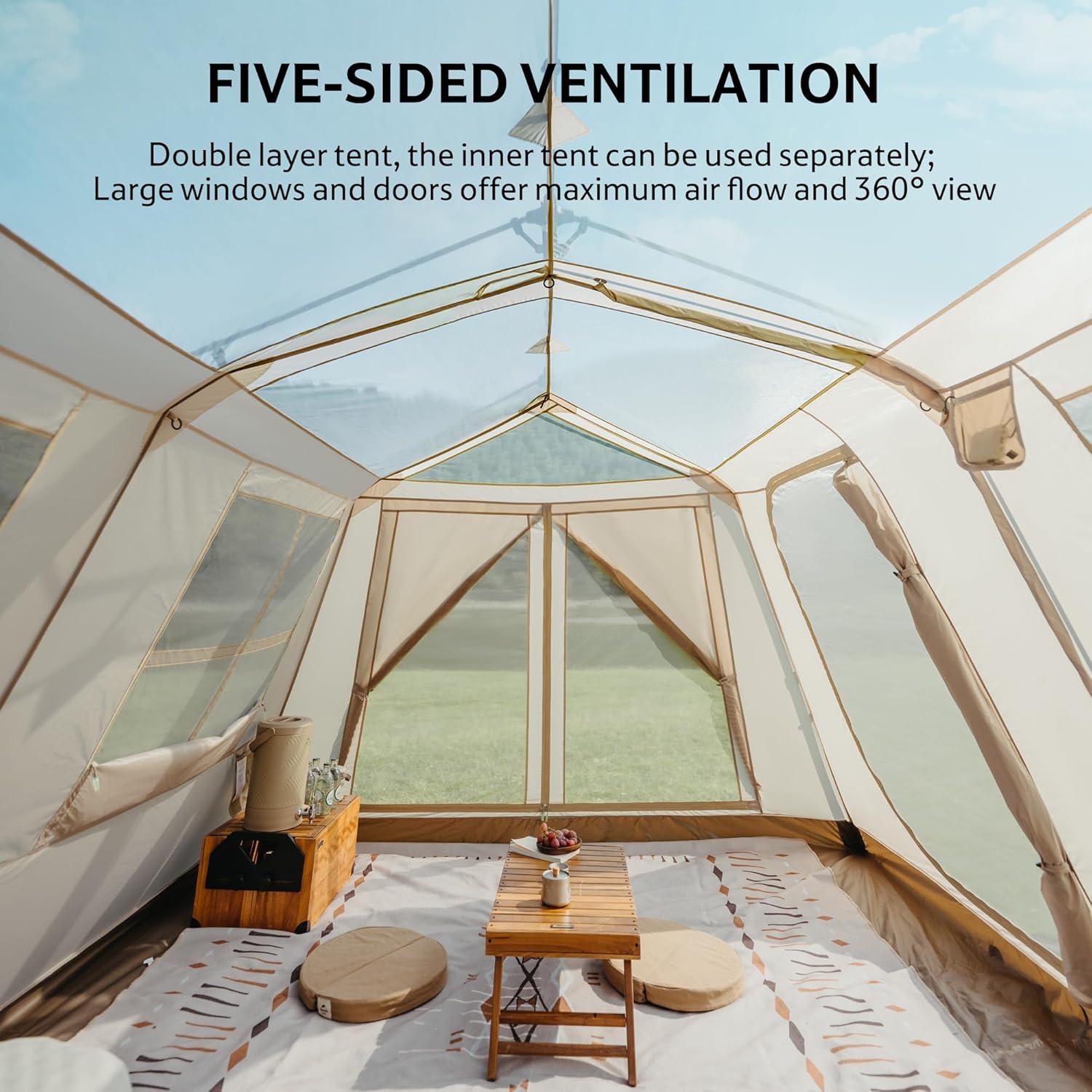 image:imageNaturehike Village Instant Tent Camping Tent with Full Rainfly Waterproof Large Cabin Tents for Car Camping8 Person Premium