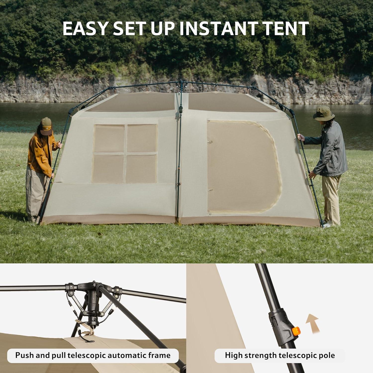 image:imageNaturehike Village Instant Tent Camping Tent with Full Rainfly Waterproof Large Cabin Tents for Car Camping8 Person Premium