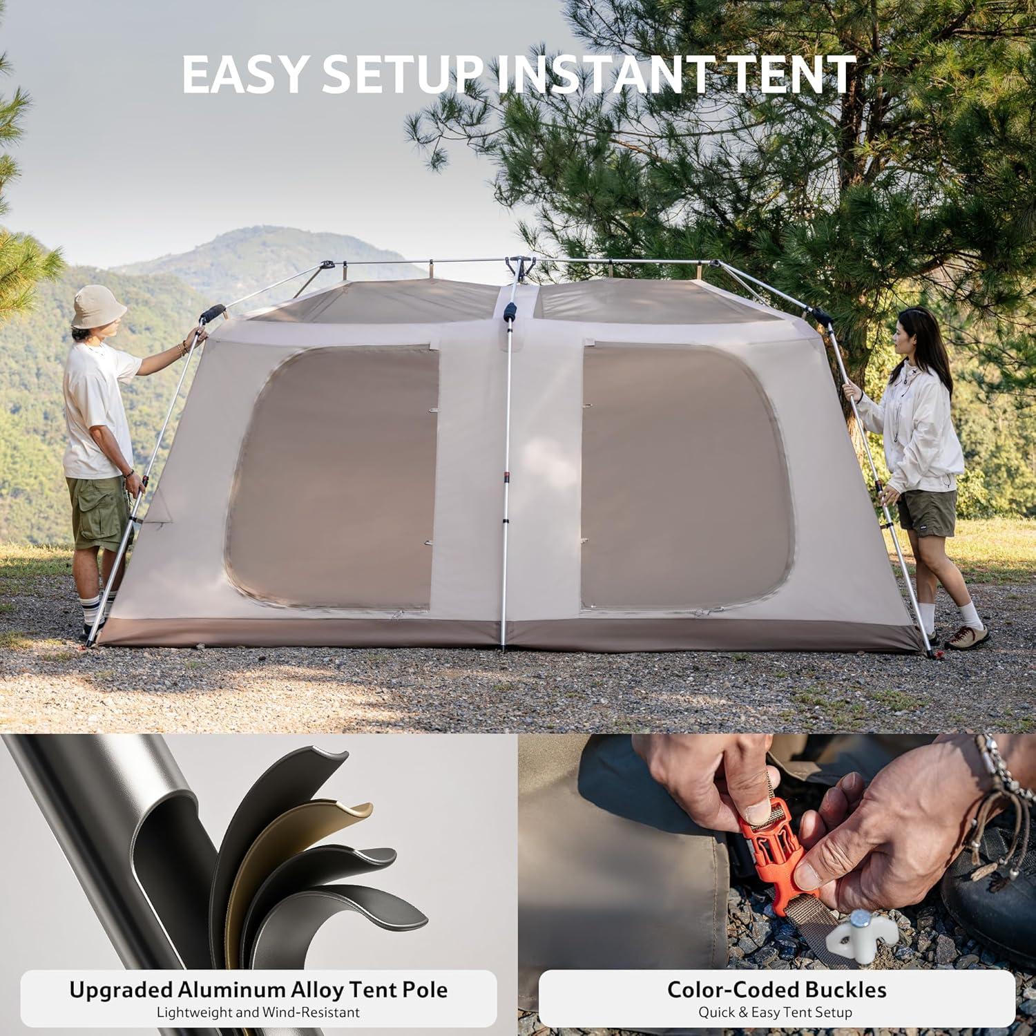 image:imageNaturehike Village Instant Tent Camping Tent with Full Rainfly Waterproof Large Cabin Tents for Car Camping8 Person Premium Pro