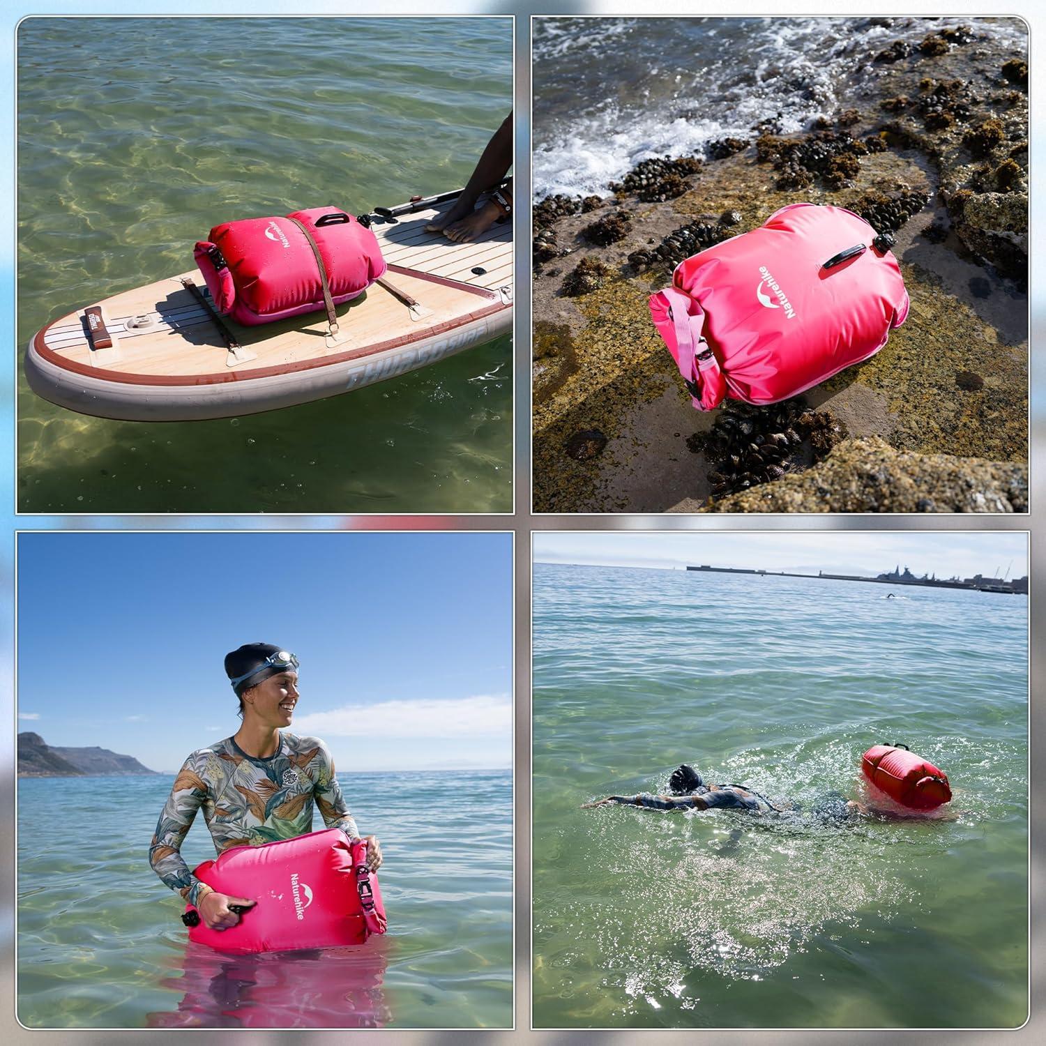 image:imageNaturehike Waterproof Dry bags for Women Men Roll Top Dry Storage Bag Ultralight Dry Sack Outdoor Bags Keep Gear Dry for Hiking Kayaking Camping Swimming Boating25LPink