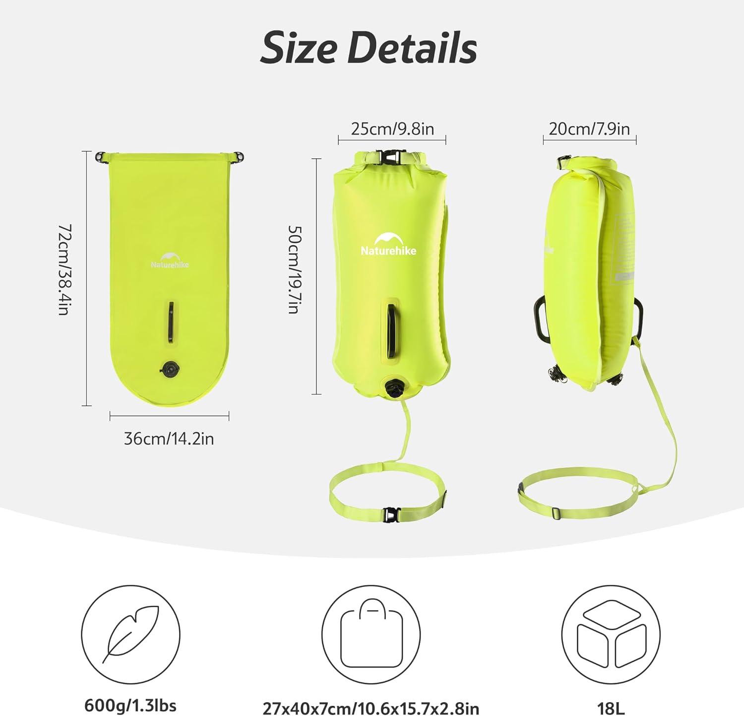 image:imageNaturehike Waterproof Dry bags for Women Men Roll Top Dry Storage Bag Ultralight Dry Sack Outdoor Bags Keep Gear Dry for Hiking Kayaking Camping Swimming Boating18LYellow