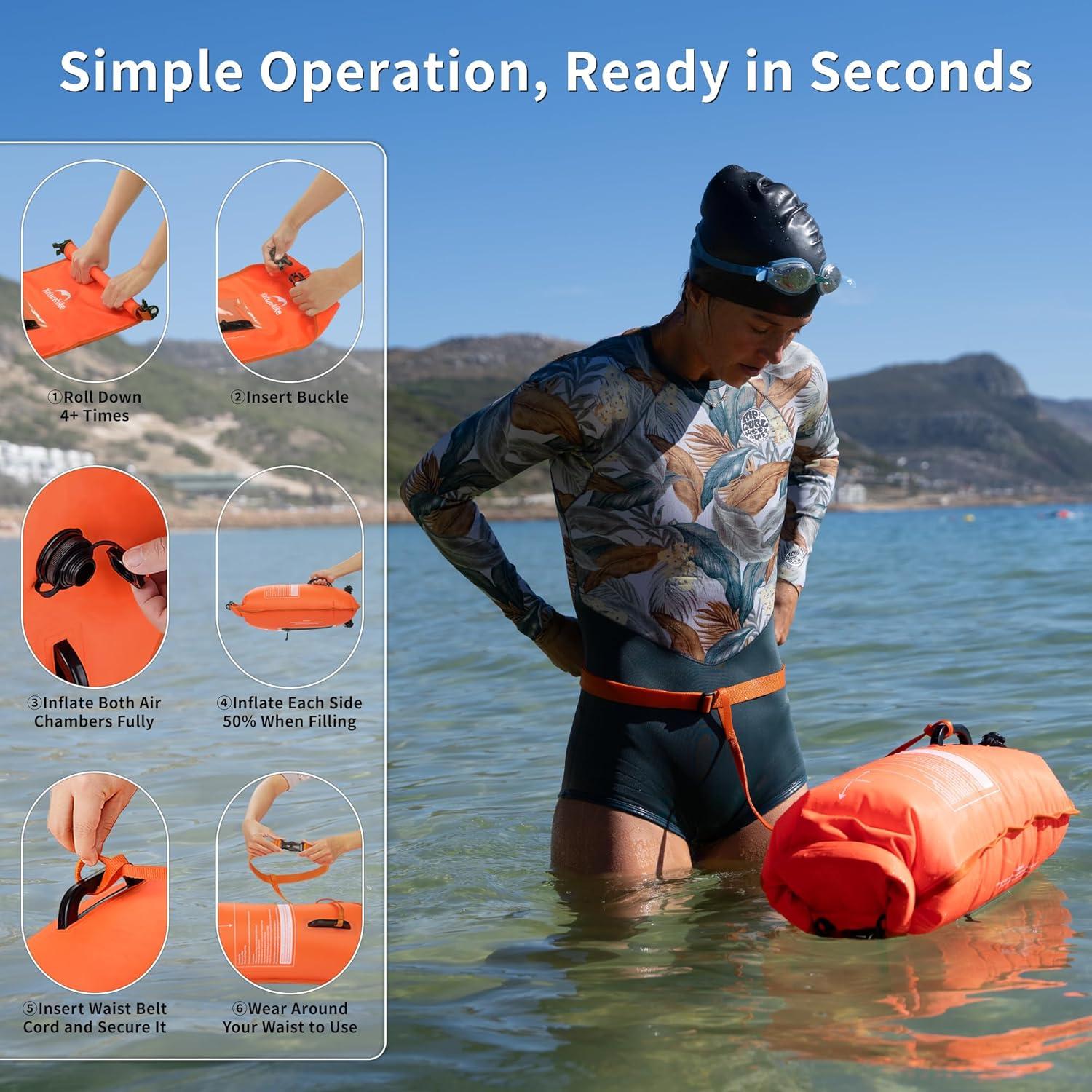 image:imageNaturehike Waterproof Dry bags for Women Men Roll Top Dry Storage Bag Ultralight Dry Sack Outdoor Bags Keep Gear Dry for Hiking Kayaking Camping Swimming Boating25LOrange
