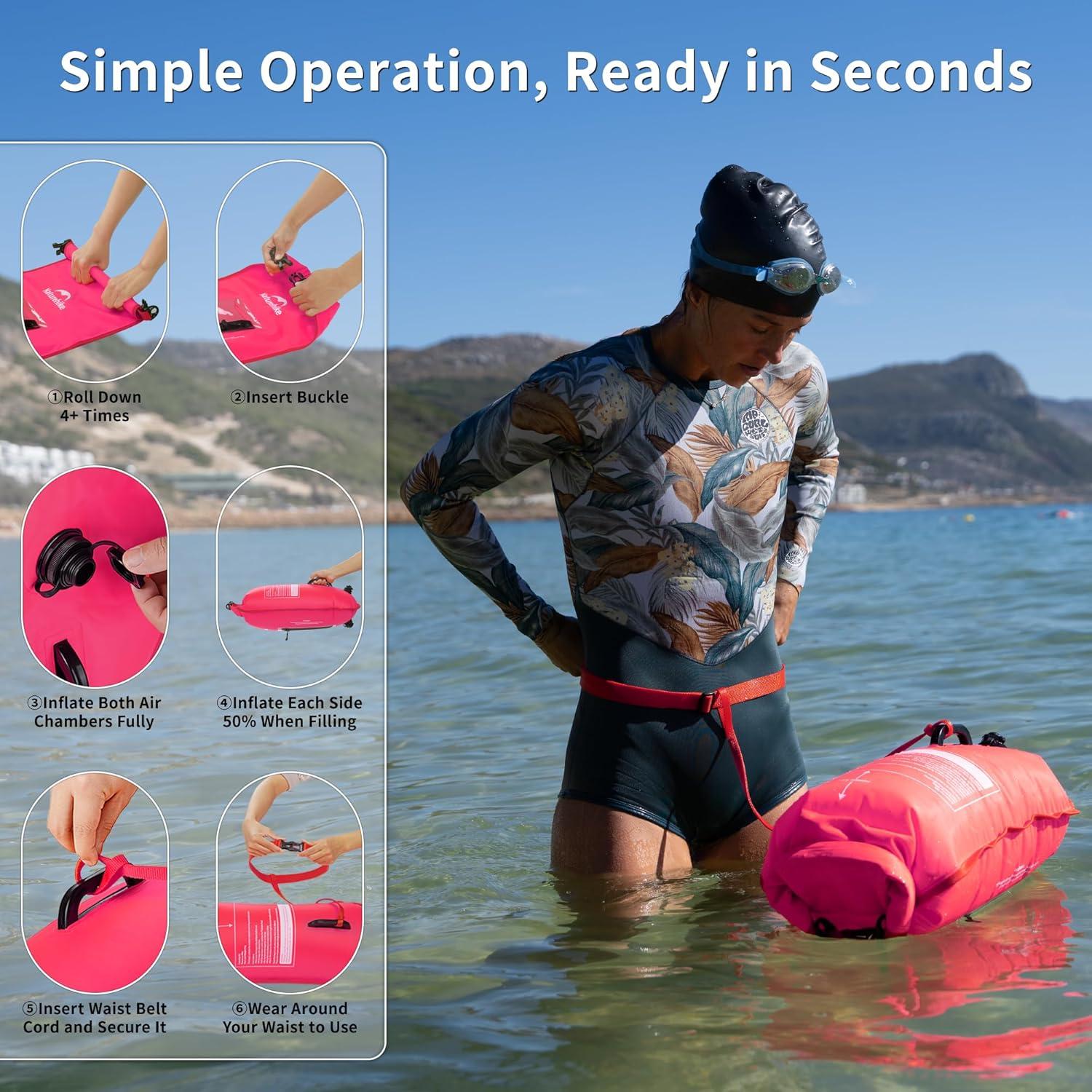 image:imageNaturehike Waterproof Dry bags for Women Men Roll Top Dry Storage Bag Ultralight Dry Sack Outdoor Bags Keep Gear Dry for Hiking Kayaking Camping Swimming Boating25LPink