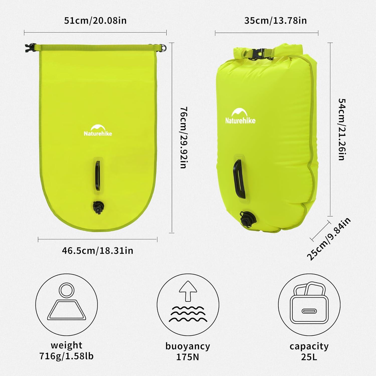 image:imageNaturehike Waterproof Dry bags for Women Men Roll Top Dry Storage Bag Ultralight Dry Sack Outdoor Bags Keep Gear Dry for Hiking Kayaking Camping Swimming Boating25LYellow