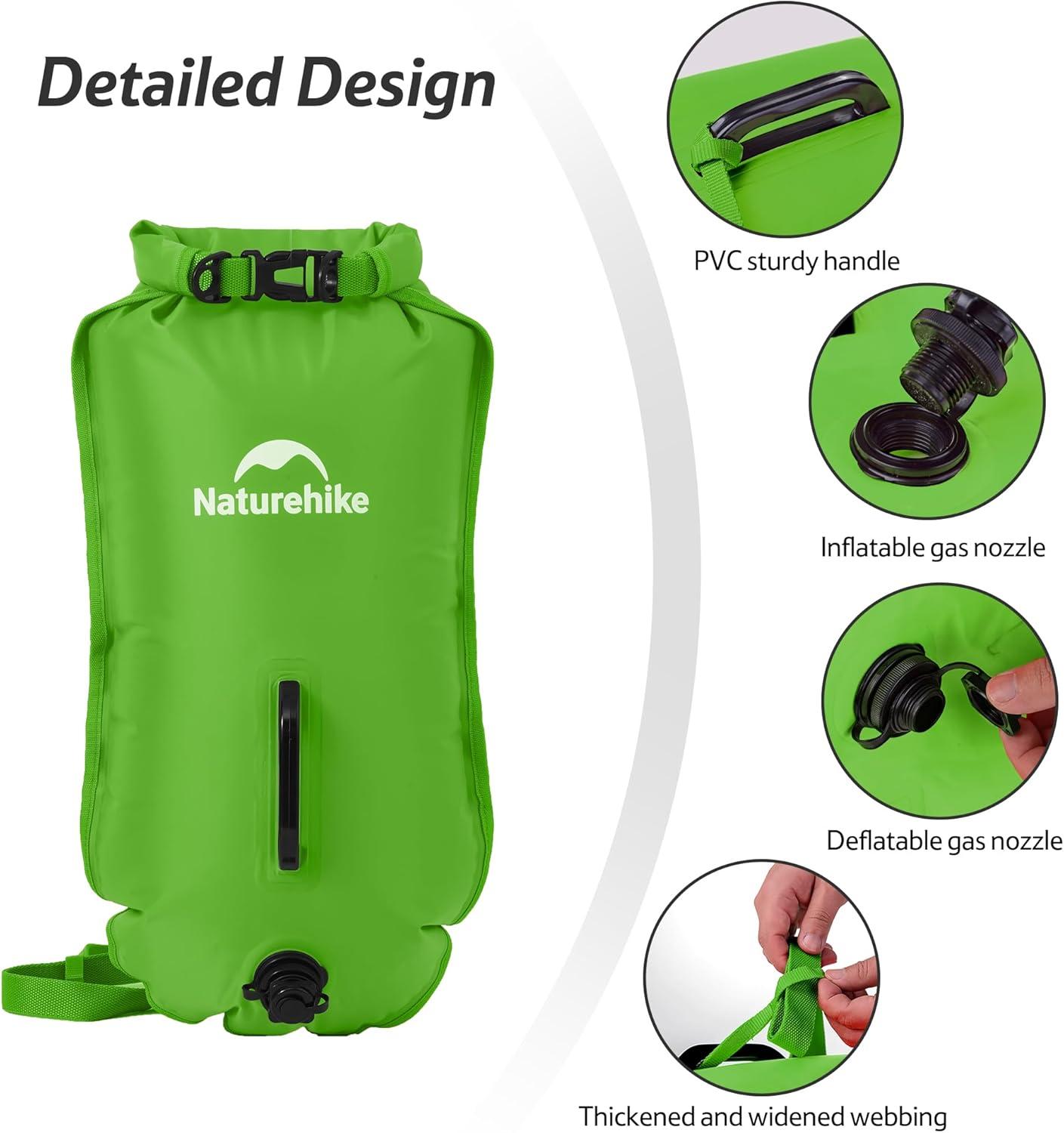 image:imageNaturehike Waterproof Dry bags for Women Men Roll Top Dry Storage Bag Ultralight Dry Sack Outdoor Bags Keep Gear Dry for Hiking Kayaking Camping Swimming Boating18LGreen