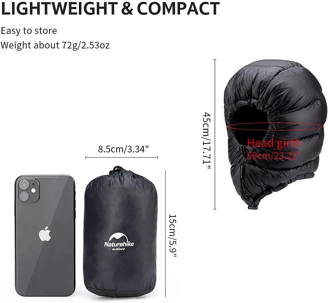 image:imageNaturehike Winter Down Hood Outdoor Windproof Down Cap Warm Goose Down Hat for Hiking Skiing Cycling Black