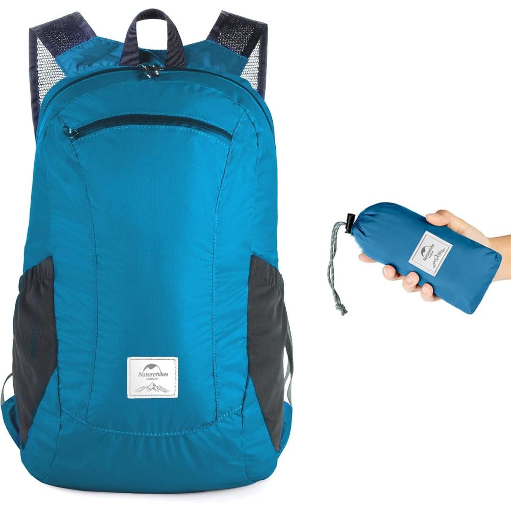 image:imageNaturehike 18L Lightweight Hiking Backpack Waterproof Camping Packable Backpack Ultralight for Travel Airplane Small Hiking Daypack for Adults BlackBlue