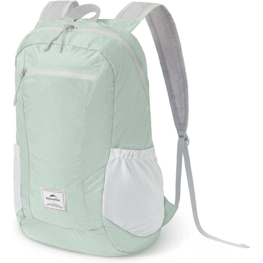 image:imageNaturehike 18L Lightweight Hiking Backpack Waterproof Camping Packable Backpack Ultralight for Travel Airplane Small Hiking Daypack for Adults BlackMint Green