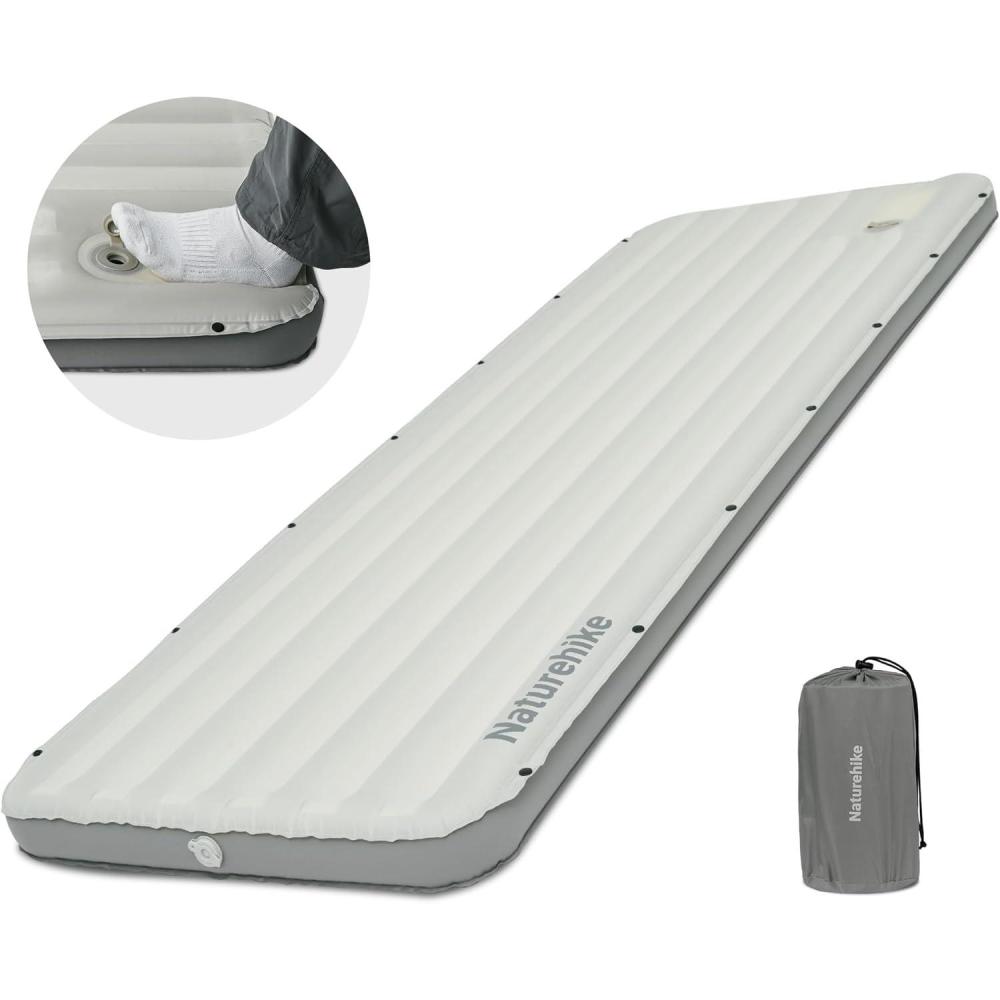 image:imageNaturehike Camping Sleeping Pad Ultralight Inflatable Sleeping Mat with Pillow Builtin Pump 26 Inch Lightweight Air Mattress for Backpacking Hiking TravelingGrey