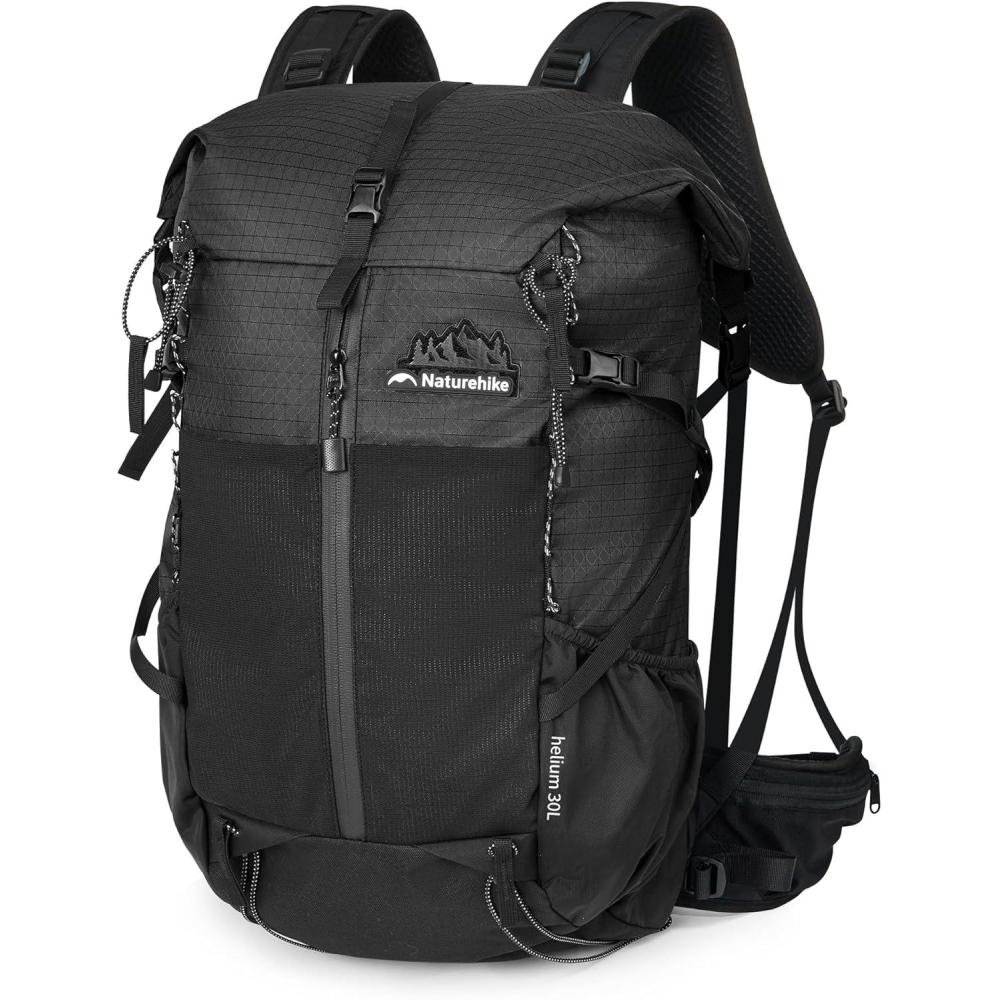 image:imageNaturehike Hiking Backpack 305L Travel Backpack with Macromolecule Fabric Hiking Daypack with AIR Backpack System for Women MenBlack