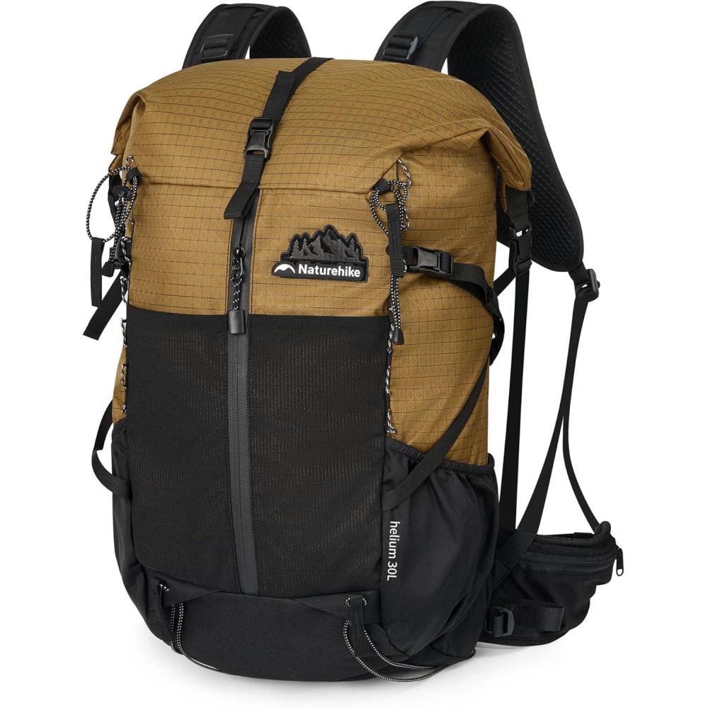 image:imageNaturehike Hiking Backpack 305L Travel Backpack with Macromolecule Fabric Hiking Daypack with AIR Backpack System for Women MenBrown