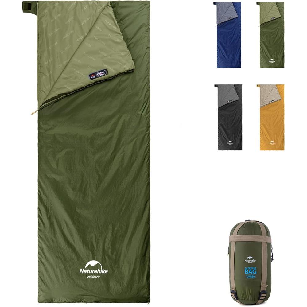image:imageNaturehike Lightweight Compact Sleeping Bag 5932 Envelope Ultralight Backpacking Sleeping Bag Portable Waterproof with Compression Sack for ColdampWarm Camping Traveling HikingNavy Green