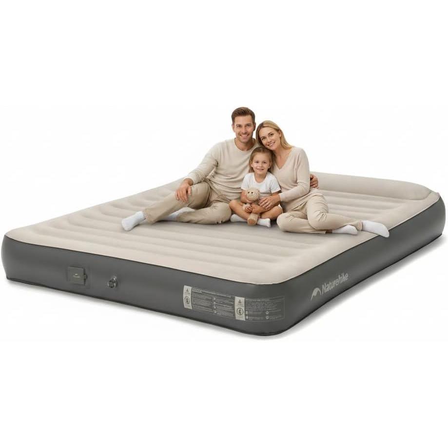 image:imageNaturehike Pillow Top Plush Compact King Air Mattress with Rechargeable Builtin Pump 992 LBS Support Blow Up Bed with Annular Air Column Structure Inflatable Airbed for Home Camping GuestsCompact King7874 x 709in