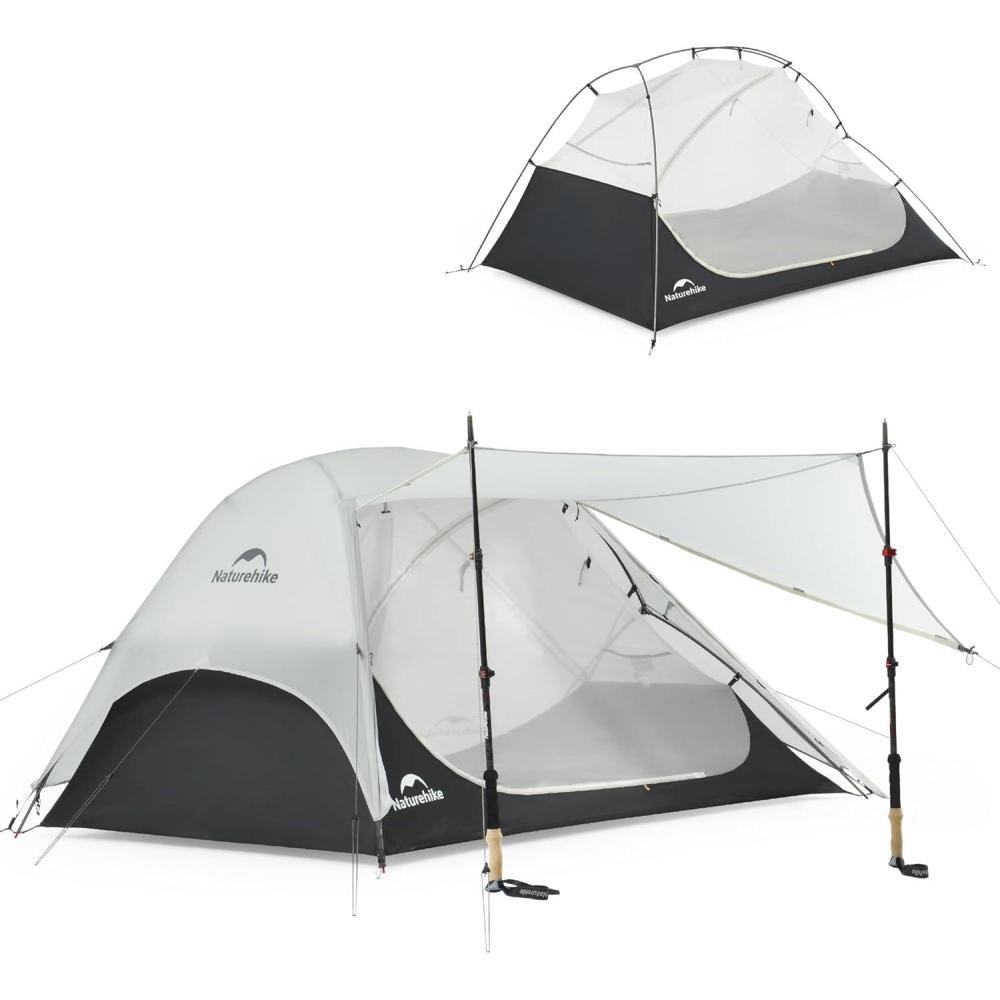 image:imageNaturehike Star River UL 2 Person Backpacking Tent Double Layer Waterproof Two Person Tents Lightweight Backpacking Cycling 2 Person TentGray