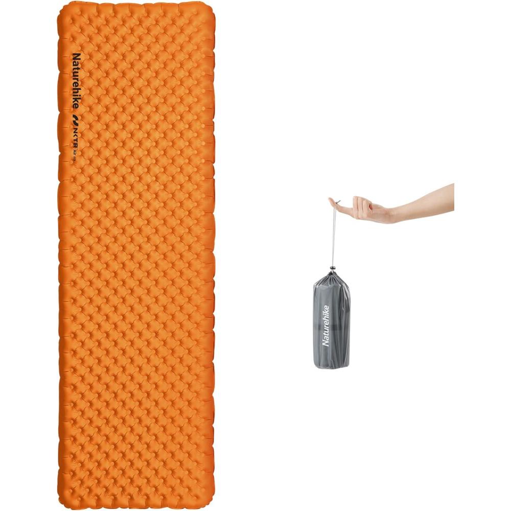 image:imageNaturehike Ultralight Insulated Sleeping Pad with R58 32in Thickened Patchworkable Inflatable Double Sleeping Mat for Camping Hiking Climbing with Inflatable BagOrangerectangularlarge