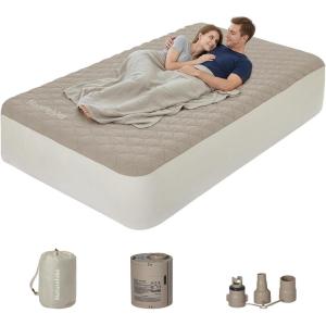 image:imageDrop Stitch California King Air Mattress with Rechargeable Built in Pump amp Washable Mattress Protector 1300 LBS Support Adjustable Firmness 2 Min Fast Inflatable Mattress for Home Camping Guest79 20cm