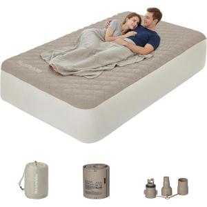 image:imageDrop Stitch California King Air Mattress with Rechargeable Built in Pump amp Washable Mattress Protector 1300 LBS Support Adjustable Firmness 2 Min Fast Inflatable Mattress for Home Camping Guest118 30cm