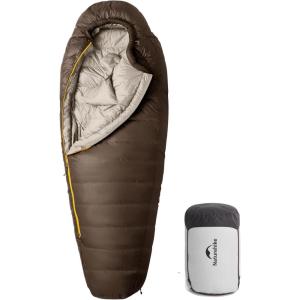image:imageNaturehike 0 Degree RDS Down Mummy Sleeping Bag for Adults 650 Fill Power Cold Weather Backpacking Sleeping Bag for Camping Hiking 1 18 30 YKK ZipperDark brown