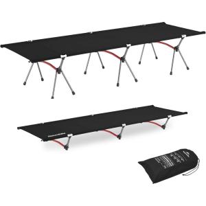 image:imageNaturehike ArmyWild Folding Camping Cot Height Adjustable Ultralight Backpacking Cot Portable Camping Bed for Camping Hiking Travel HomeBlackUltralight 256 in