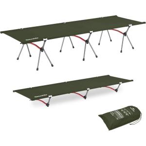 image:imageNaturehike ArmyWild Folding Camping Cot Height Adjustable Ultralight Backpacking Cot Portable Camping Bed for Camping Hiking Travel HomeGreenUltralight 256 in