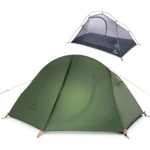 image:imageNaturehike Backpacking Tent for 1 Person Camping Hiking Lightweight Waterproof one Person Tent with Footprint20D Forest Green